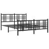 vidaXL Estructura cama sin colch&oacute;n con estribo metal negro 160x200 cm