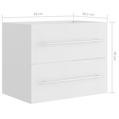 vidaXL Mueble de lavabo madera de ingeniería blanco 60x38,5x48 cm