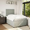 vidaXL Cama box spring con colch&oacute;n terciopelo gris claro 120x200 cm
