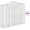 vidaXL Cestas gaviones 14 uds forma de arco hierro 200x50x160/180 cm