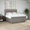 vidaXL Cama box spring con colch&oacute;n tela gris taupe 180x200 cm
