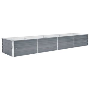 vidaXL Arriate de jard&iacute;n de acero galvanizado gris 320x80x45 cm
