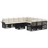 vidaXL Conjunto de sof&aacute;s de jard&iacute;n 12 uds. Negro y Blanco Crema