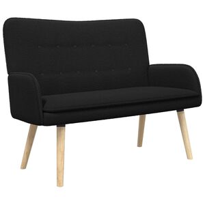 vidaXL Sof&aacute; de 2 Plazas Negro 115 x 61 x 87 cm Boucl&eacute;