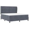 vidaXL Cama tipo Box Spring Gris oscuro 200 x 180 cm Poli&eacute;ster