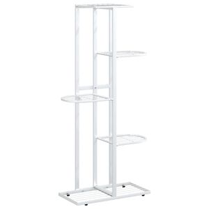 vidaXL Soporte de flores de 5 estantes de metal blanco 43x22x98 cm
