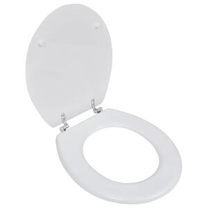 vidaXL Asiento inodoro WC MDF tapa dise&ntilde;o blanco