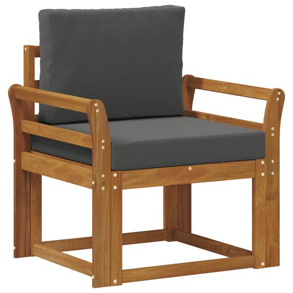 vidaXL Sof&aacute; de exterior Madera de Acacia S&oacute;lida y Poli&eacute;ster Natural