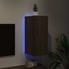 vidaXL Mueble de TV de pared con luces LED roble marr&oacute;n 30,5x35x70 cm