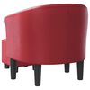 vidaXL Sillón diseño de cubo con reposapiés cuero sintético rojo tinto