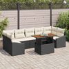 vidaXL Conjunto de sof&aacute; de jard&iacute;n con coj&iacute;n 8 pcs Negro y Beige