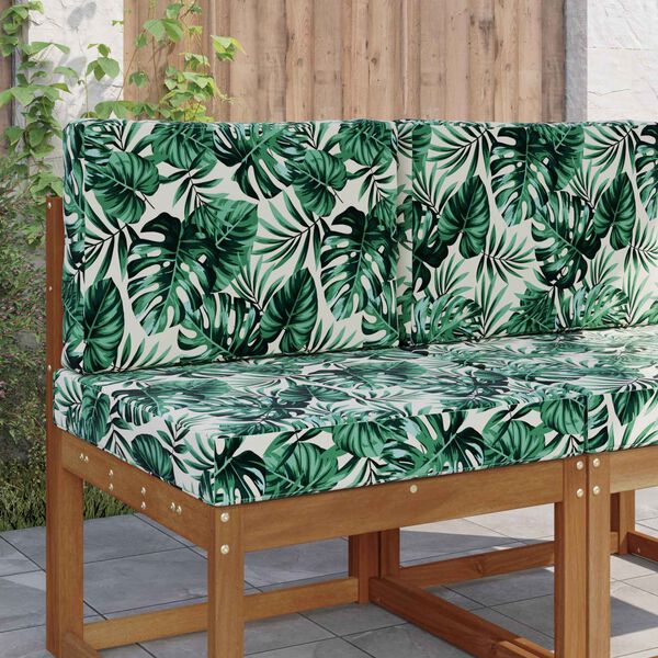 vidaXL Coj&iacute;n para sof&aacute; de exterior 2 pcs Patr&oacute;n de hoja Poli&eacute;ster