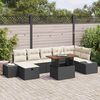 vidaXL Conjunto de sof&aacute; de jard&iacute;n 8 pcs Negro rat&aacute;n sint&eacute;tico