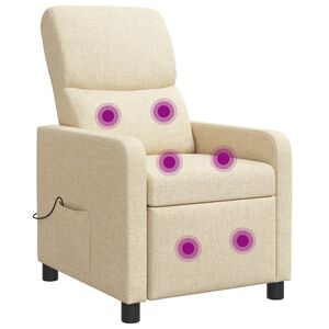 vidaXL Silla de masajes reclinable Crema Poli&eacute;ster