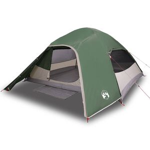 vidaXL Tienda de campa&ntilde;a igl&uacute; para 4 personas impermeable verde