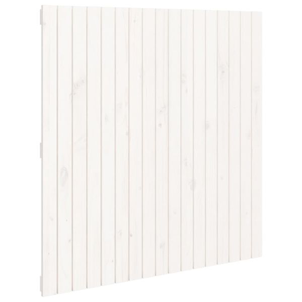 vidaXL Cabecero de cama de pared madera maciza pino blanco 108x3x110cm