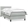 vidaXL Cama box spring con colch&oacute;n terciopelo gris claro 90x220 cm