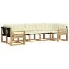 vidaXL Conjunto de sof&aacute;s de exterior 7 uds. Blanco y Crema