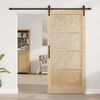 vidaXL Puerta Corredera Natural y negro 93 x 202 cm
