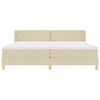 vidaXL Cama tipo Box Spring con colch&oacute;n Crema 200 x 200 cm Poli&eacute;ster