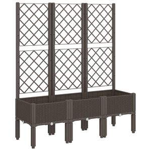 vidaXL Jardinera con enrejado PP marr&oacute;n 120x40x142 cm
