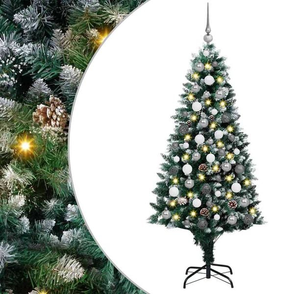 vidaXL Árbol de Navidad artificial Verde 180 cm PVC y Acero y Plástico
