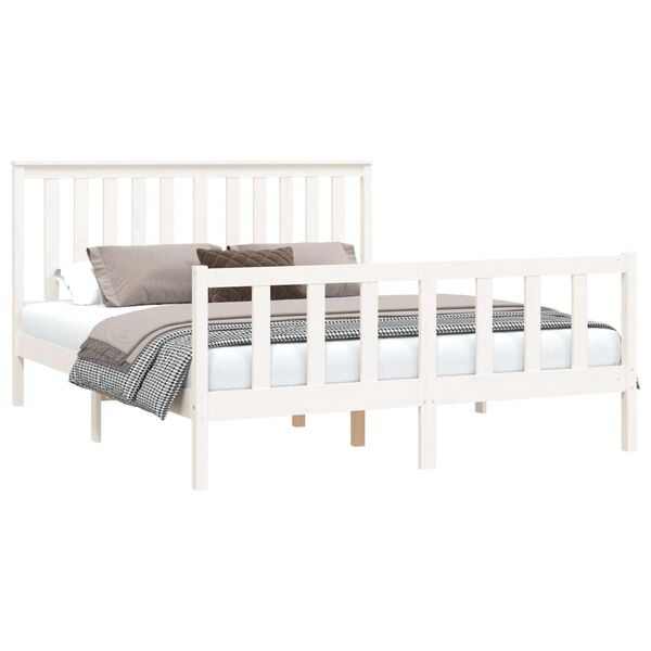 vidaXL Estructura de cama sin colch&oacute;n madera maciza de pino 160x200 cm