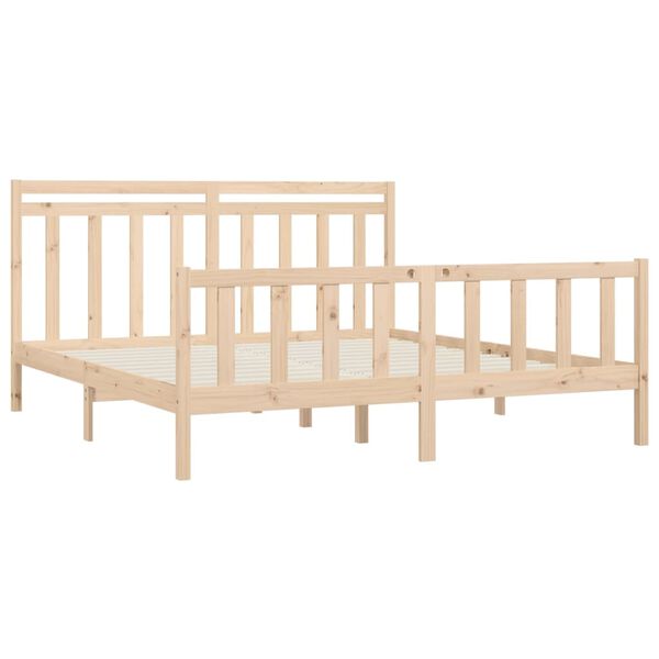 vidaXL Estructura de cama sin colch&oacute;n madera maciza de pino 200x200 cm