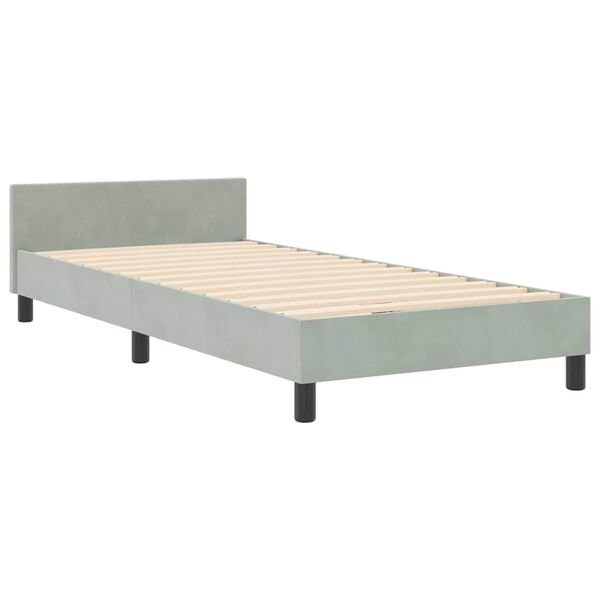 vidaXL Cama tipo Box Spring Gris claro 90 x 200 cm Terciopelo