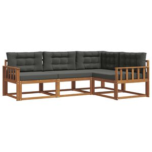 vidaXL Conjunto de sof&aacute;s de exterior 4 pcs Natural y Antracita