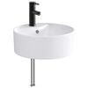 vidaXL Lavabo de ba&ntilde;o con grifo y desag&uuml;e Negro Mate