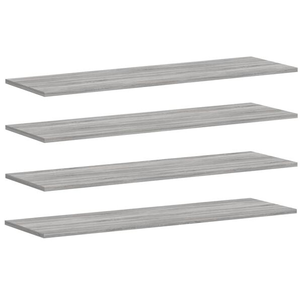 vidaXL Estantes pared 4 uds madera ingenier&iacute;a gris Sonoma 100x30x1,5cm