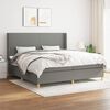 vidaXL Cama box spring con colch&oacute;n tela gris oscuro 200x200 cm