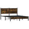 vidaXL Estructura de cama sin colchón metal roble ahumado 137x190 cm