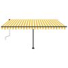 vidaXL Toldo manual retr&aacute;ctil con LED amarillo y blanco 450x300 cm