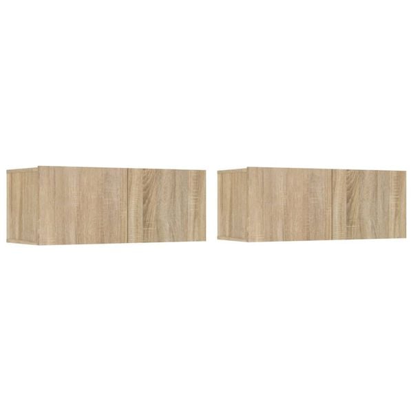 vidaXL Set de muebles para TV 4 pzas madera contrachapada roble Sonoma
