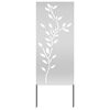 vidaXL Pantalla de Privacidad para Jard&iacute;n Floral Plateado 50 x 140 cm