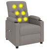 vidaXL Sill&oacute;n de masaje reclinable de tela gris taup&eacute;