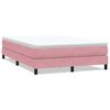 vidaXL Cama box spring sin colchón terciopelo rosa 160x210 cm