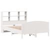 vidaXL Cama con estanter&iacute;a sin colch&oacute;n madera maciza blanca 160x200 cm