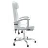 vidaXL Silla de oficina reclinable cuero sint&eacute;tico blanco