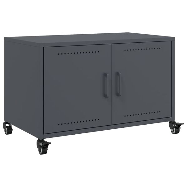 vidaXL Mueble para TV acero laminado en frío antracita 68x39x43,5 cm