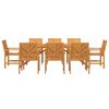 vidaXL Conjunto de Comedor de Jardín 9 pcs Marrón