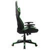 vidaXL Silla de gaming de cuero sint&eacute;tico negro y verde