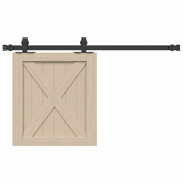 vidaXL Kit de puerta corredera de armario acero carbono 91 cm