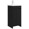 vidaXL Vanidad de ba&ntilde;o con lavabo Roble Negro 42 x 40 x 84,5 cm