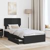 vidaXL Cama con almacenamiento Negro 90 x 190 cm Madera de ingenier&iacute;a