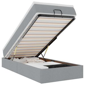 vidaXL Estructura cama otomana con colch&oacute;n tela gris claro 100x200cm