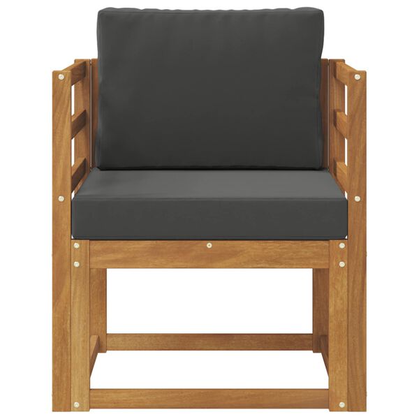 vidaXL Sof&aacute; de exterior Madera de Acacia S&oacute;lida y Poli&eacute;ster Natural