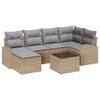 vidaXL Juego de Sof&aacute; 7 uds. Beige y gris claro rat&aacute;n sint&eacute;tico